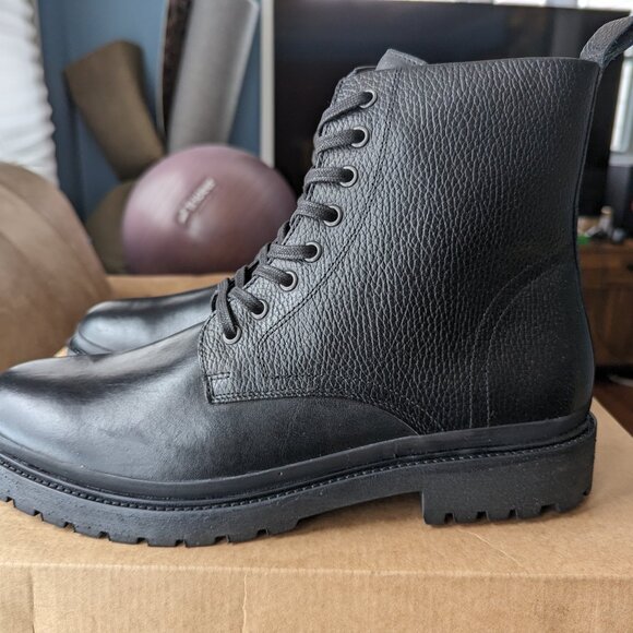 River Island Lace Up Boot in Black main image 6